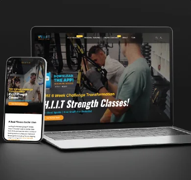 The Wellfit site on a laptop and phone